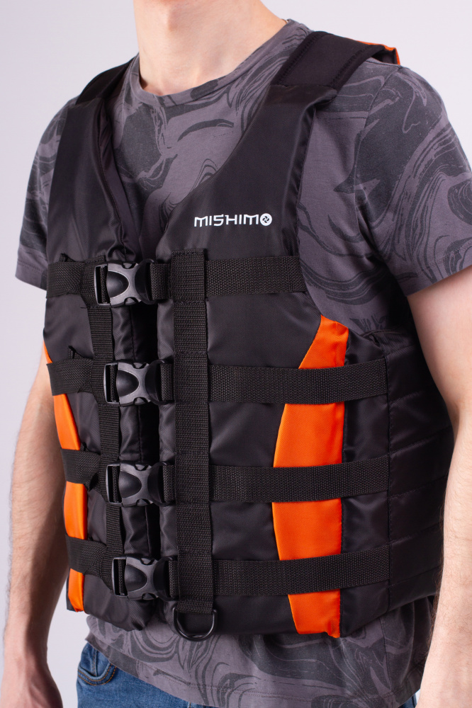 Жилет спасательный MISHIMO PRO Премиум качества Черно-оранжевый в Обнинске