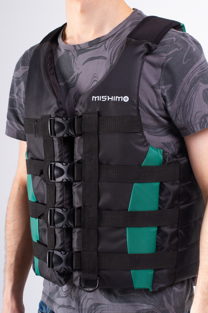Жилет спасательный MISHIMO PRO Премиум качества Черно-зеленый в Обнинске