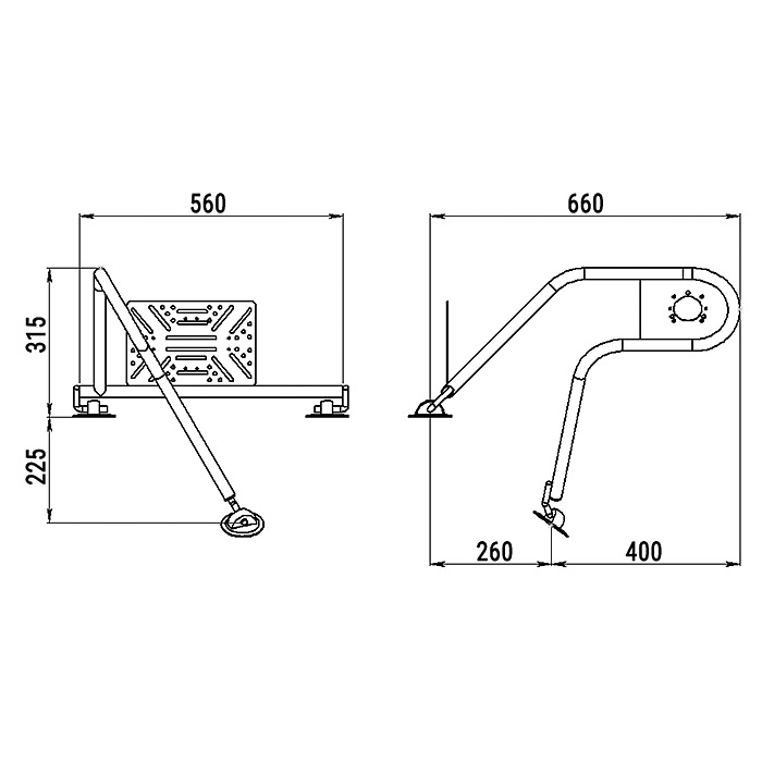 Стойка рулевая с креплением на баллон надувной лодки 25мм в Обнинске