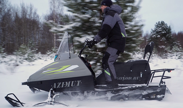 Миниснегоход Бурлак Азимут 20 л.с. , эл.запуск, реверс, тормоз гидравл, капот серый в Обнинске