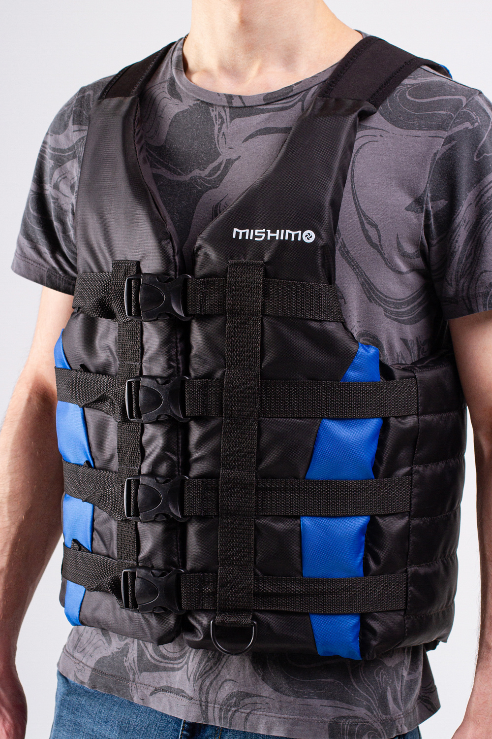 Жилет спасательный MISHIMO PRO Премиум качества Черно-синий в Обнинске