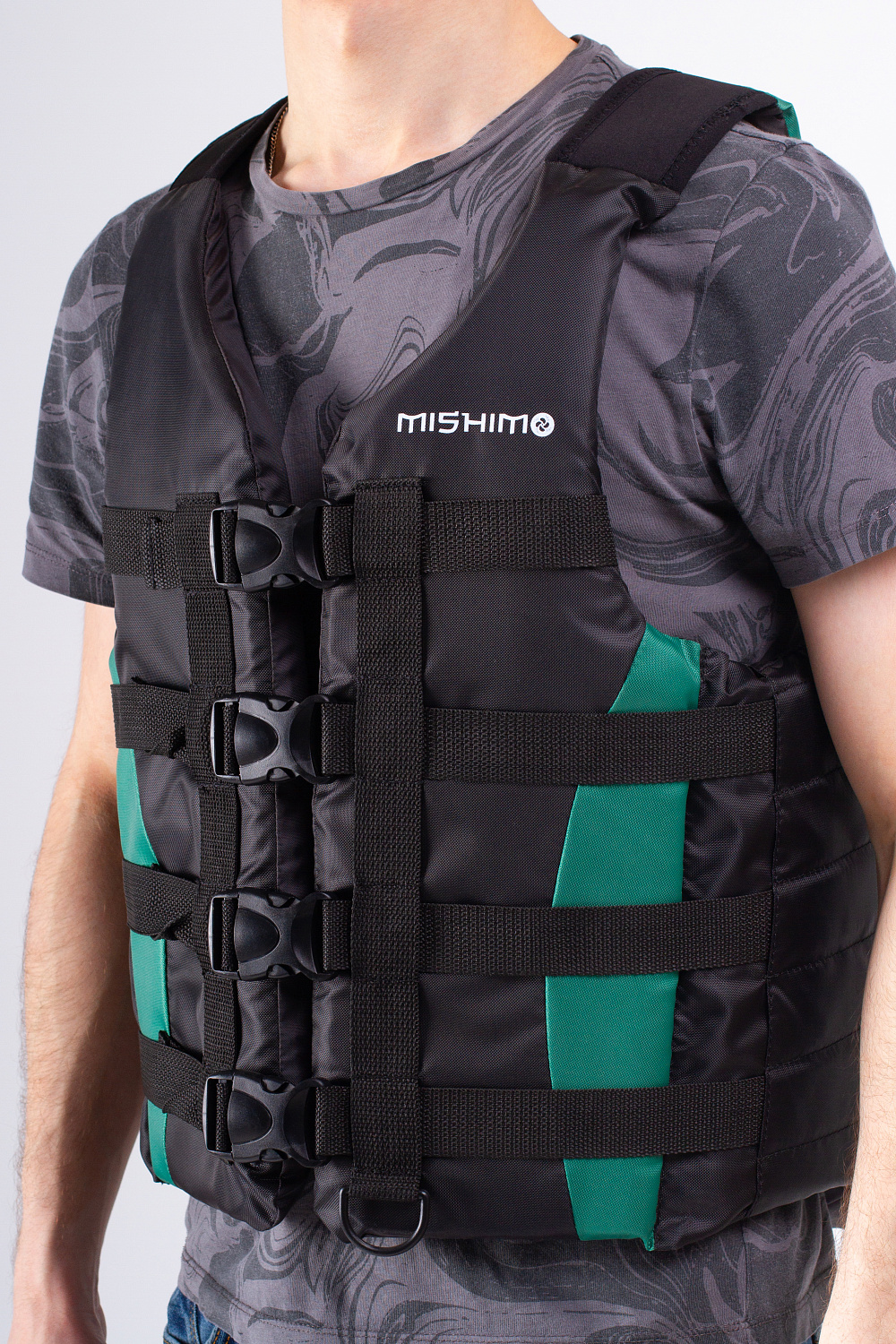 Жилет спасательный MISHIMO PRO Премиум качества Черно-зеленый в Обнинске