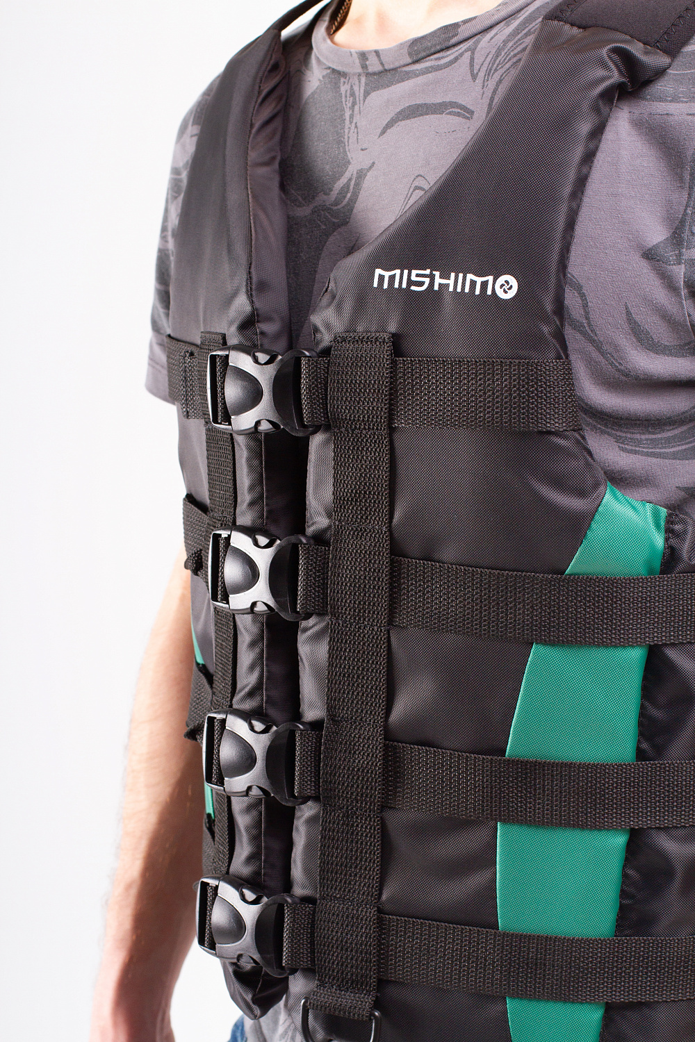 Жилет спасательный MISHIMO PRO Премиум качества Черно-зеленый в Обнинске