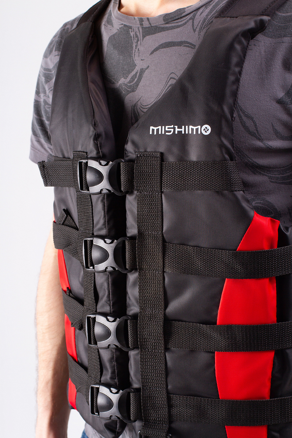Жилет спасательный MISHIMO PRO Премиум качества Черно-красный в Обнинске